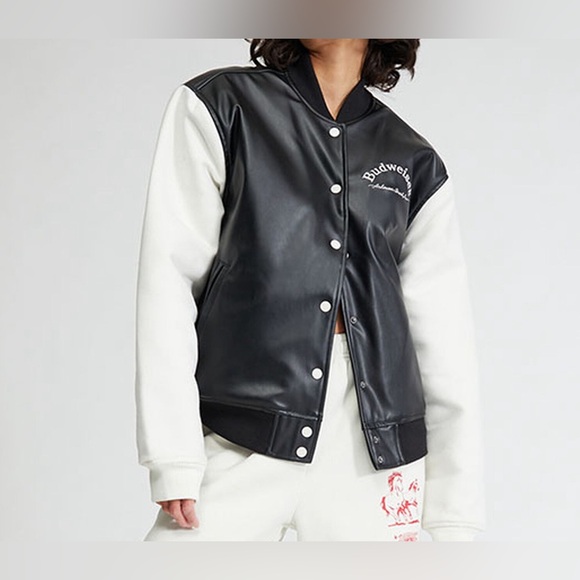 NEW Vintage PacSun Varsity Budweiser Leather Jacket - Picture 2 of 5